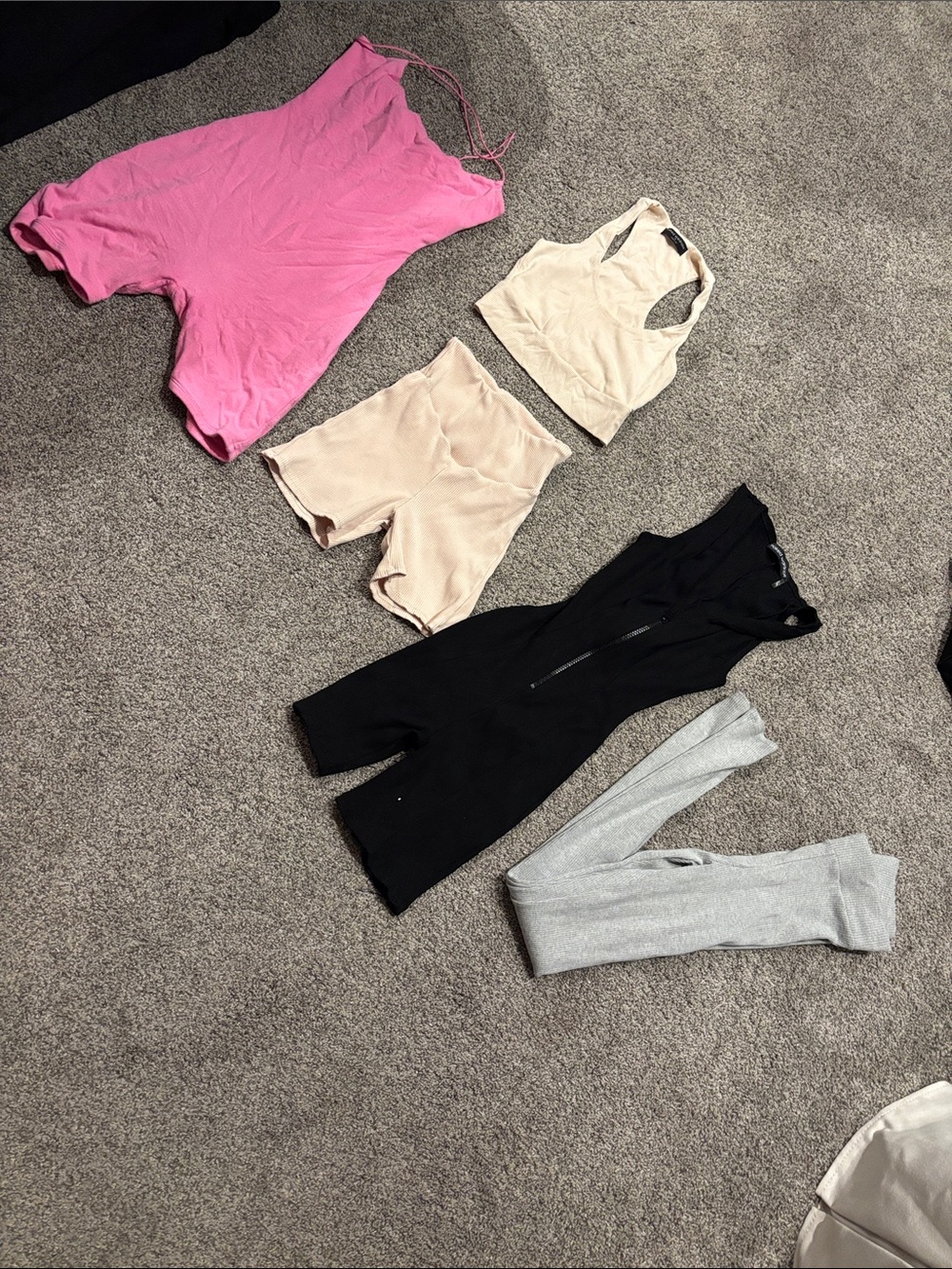 naked wardrobe Pink, Beige, Black, Light Gray Women's Tops & Sets